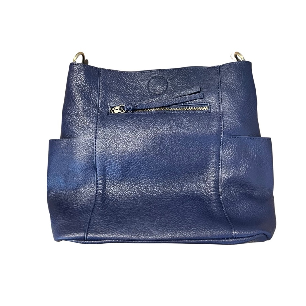 Joy Susan Kayleigh Crossbody Side-Pocket Bucket Bag Navy NEW - Picture 3 of 9